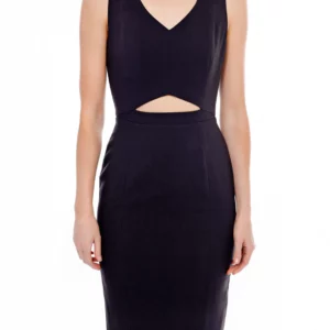 V-Neck Dress with Front Key Hole