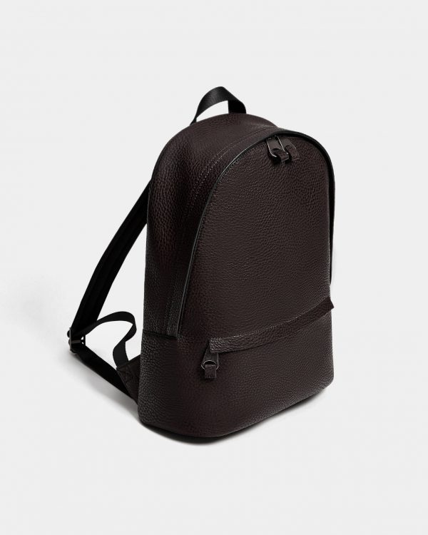 EMBOSSED BACKPACK IN BROWN