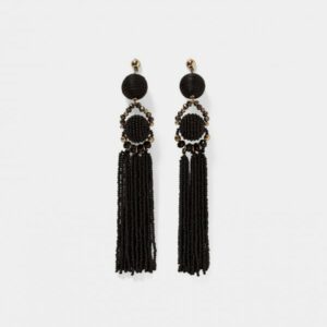 Boule Earrings Long in Onyx